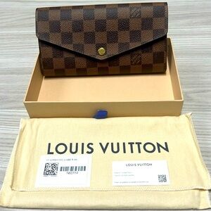 Louis Vuitton brown and pink Sarah wallet medium size